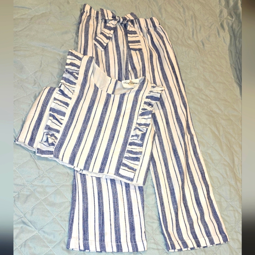 Rare Editions Blue and White Striped Garment